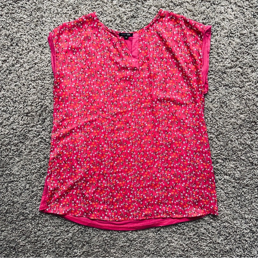 Papermoon Red Floral Print Blouse XXL